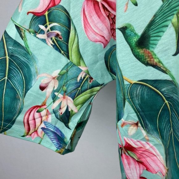 Misslook Lush Looking Colorful Hummingbird Floral Women's XL Top Blouse - Picture 3 of 5